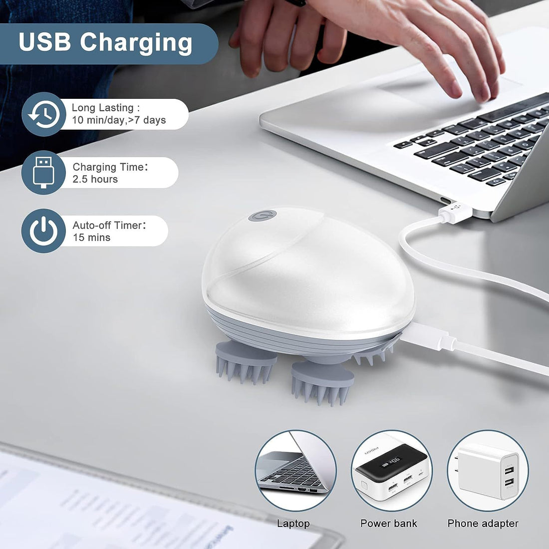 Rechargeable Massager with Deep Tissue Massage Nodes